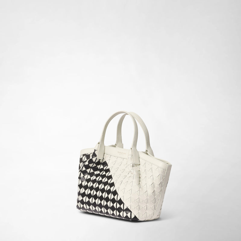 Mini secret bag in mosaico mestieri d'arte - black/off-white