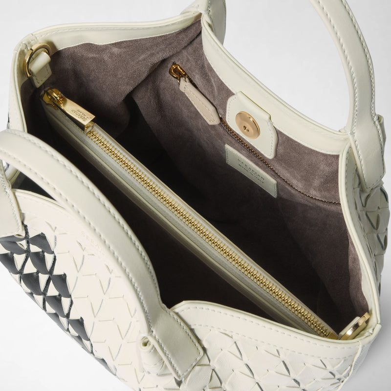 Mini secret bag in mosaico mestieri d'arte - black/off-white