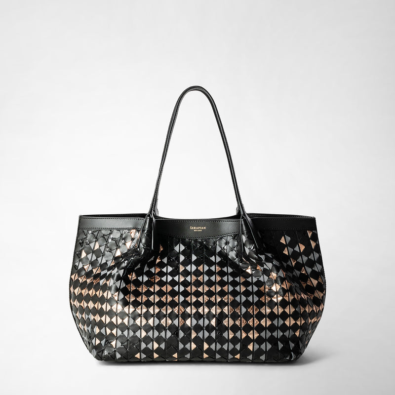 Mosaico mestieri d'arte製スモールsecretトートバッグ - riflessi black
