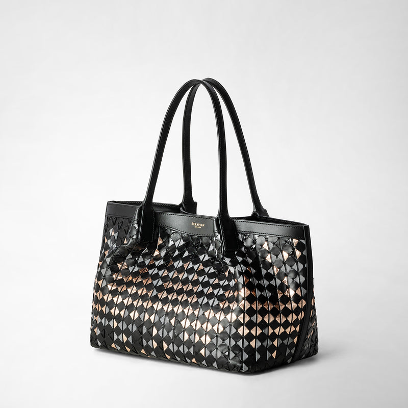 Mosaico mestieri d'arte製スモールsecretトートバッグ - riflessi black