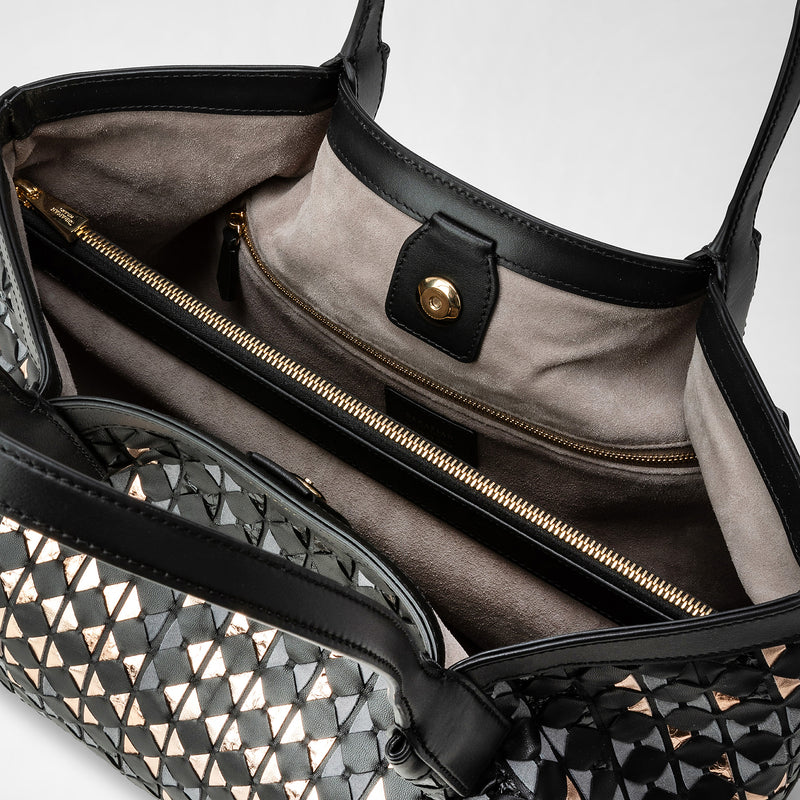Mosaico mestieri d'arte製スモールsecretトートバッグ - riflessi black