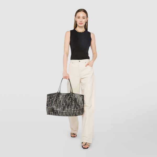Secret tote bag in mosaico mestieri d'arte - winter garden black