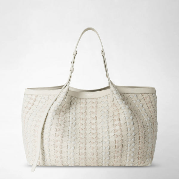 Secret tote bag in mosaico mestieri d'arte - off-white