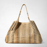 Maxi secret tote bag in mosaico mestieri d’arte - sand