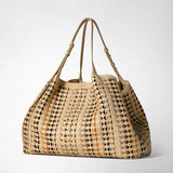 Maxi secret tote bag in mosaico mestieri d’arte - sand