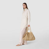Maxi secret tote bag in mosaico mestieri d’arte - sand