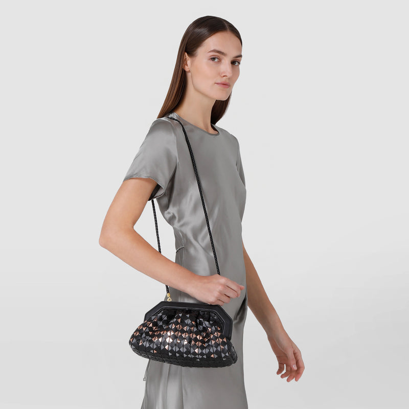 Secret clutch bag in mosaico mestieri d'arte - riflessi black