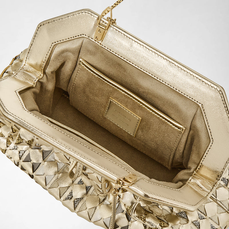Secret clutch bag in mosaico mestieri d'arte - light gold
