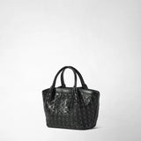 Mini secret bag in mosaico microchain - black