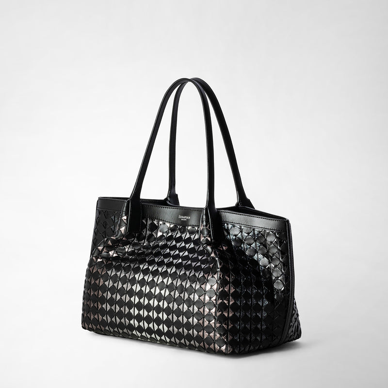 Sac cabas secret small en mosaico et elaphe - flare