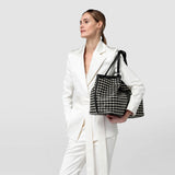 Mosaico＆elaphe製secretトートバッグ - black/off-white
