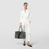Mosaico＆elaphe製secretトートバッグ - black/off-white
