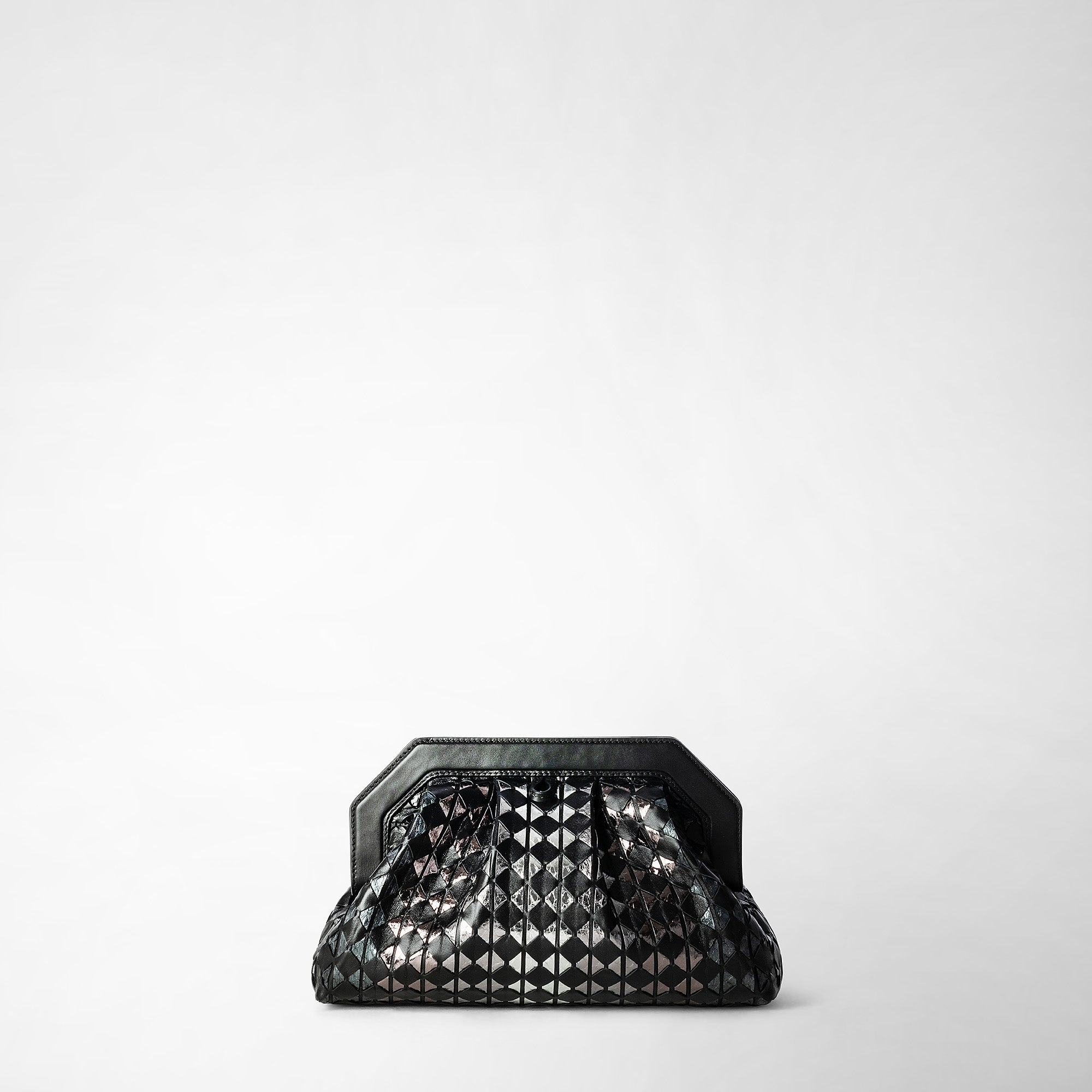 MOSAICOレザー＆エラフェ製SECRETクラッチバッグ