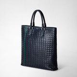 Vertical tote bag in mosaico - navy blue