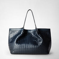 SECRET TOTE BAG IN MOSAICO Navy Blue