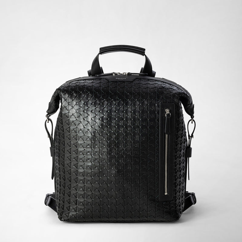 Backpack in Mosaico Nappa Leather Black