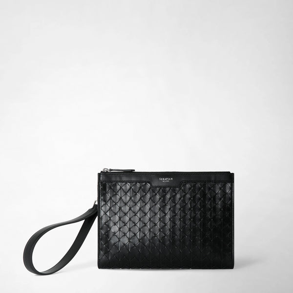 Clutch in mosaico - black