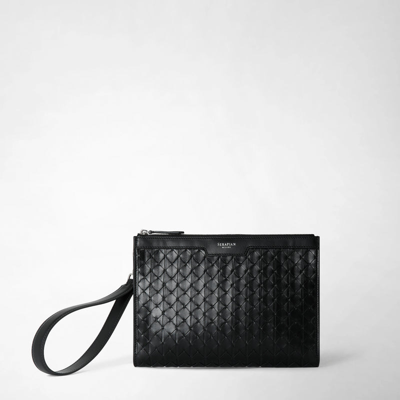 Clutch in mosaico - black