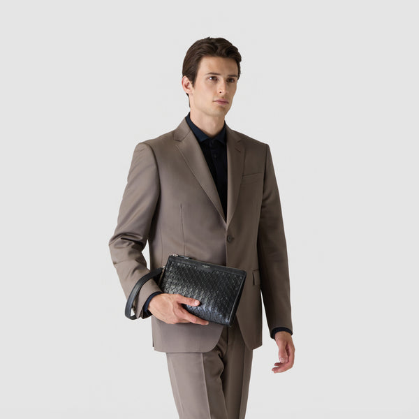 Clutch in mosaico - black