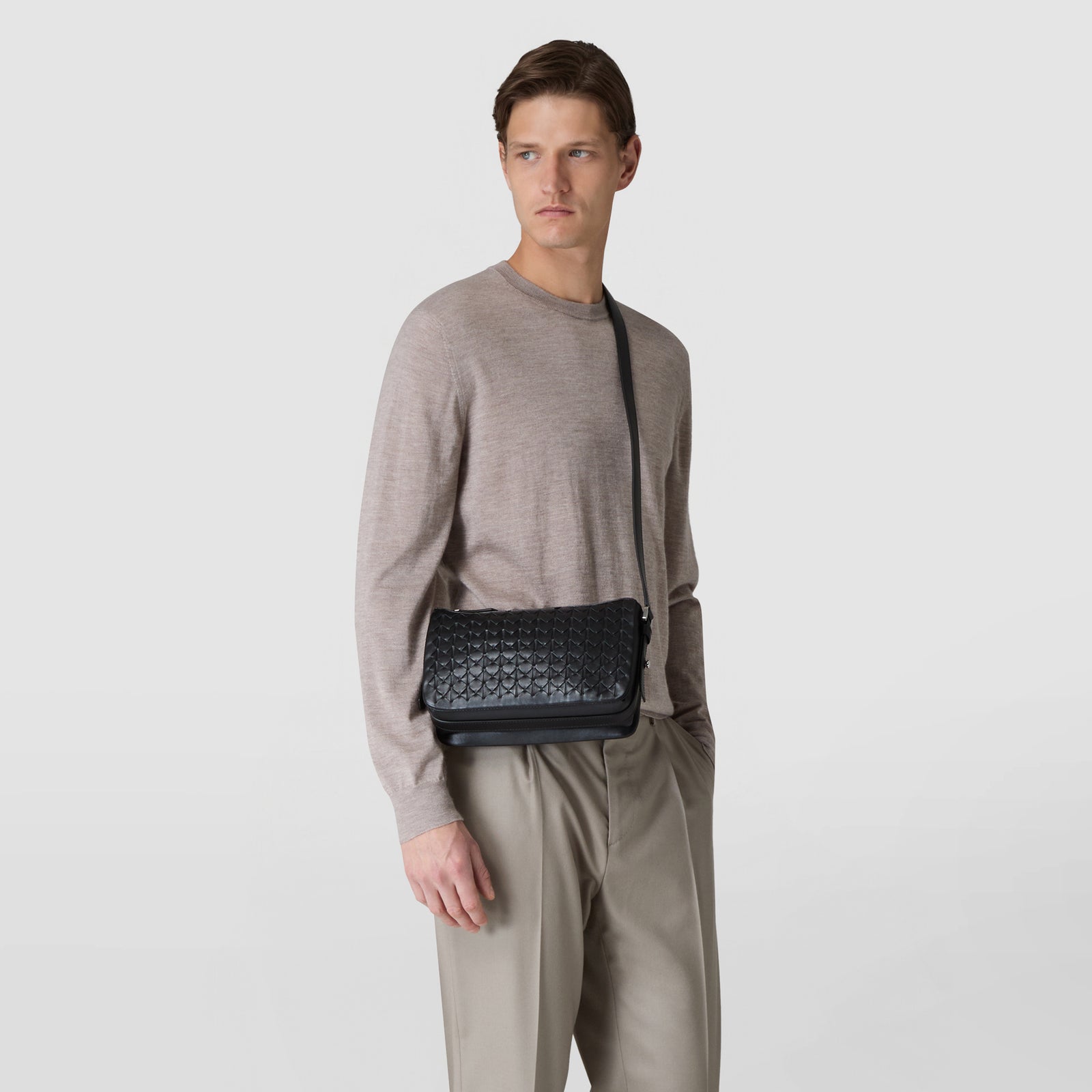 Serapian East West Crossbody Bag In Mosaico, Man