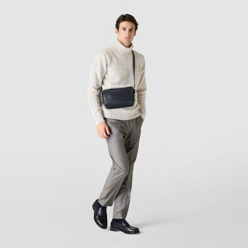 East west messenger in mosaico - navy blue