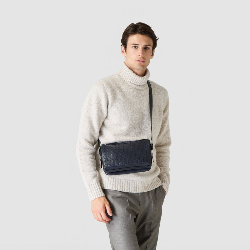 East west messenger in mosaico - navy blue