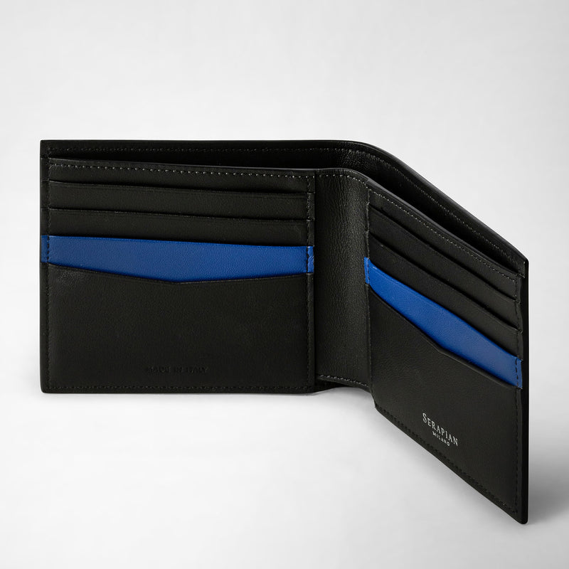 8-card billfold wallet in mosaico - black/winter blue