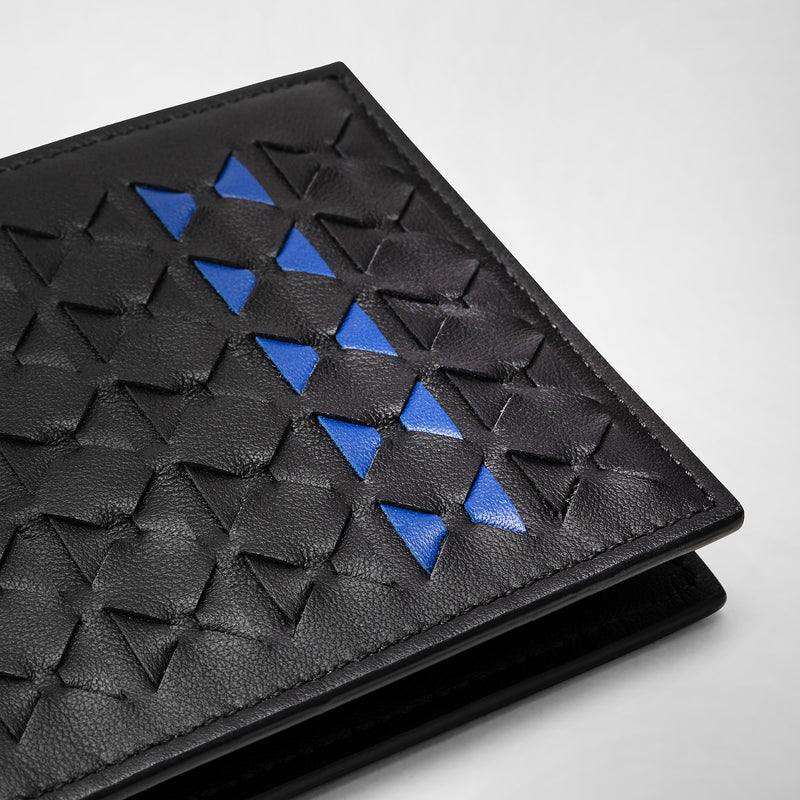 8-card billfold wallet in mosaico - black/winter blue