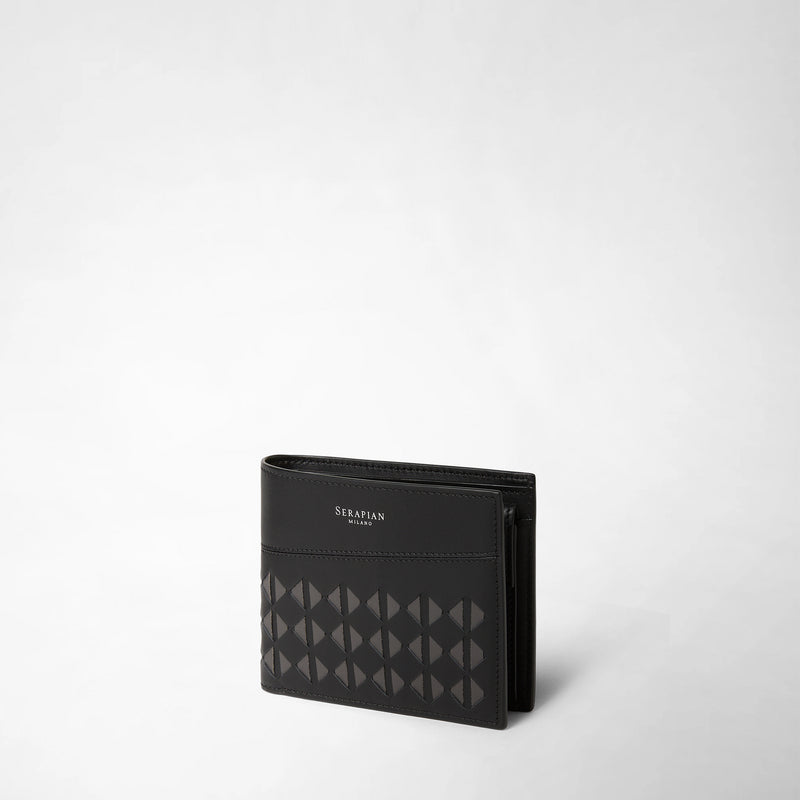 6-card billfold wallet in mosaico - black