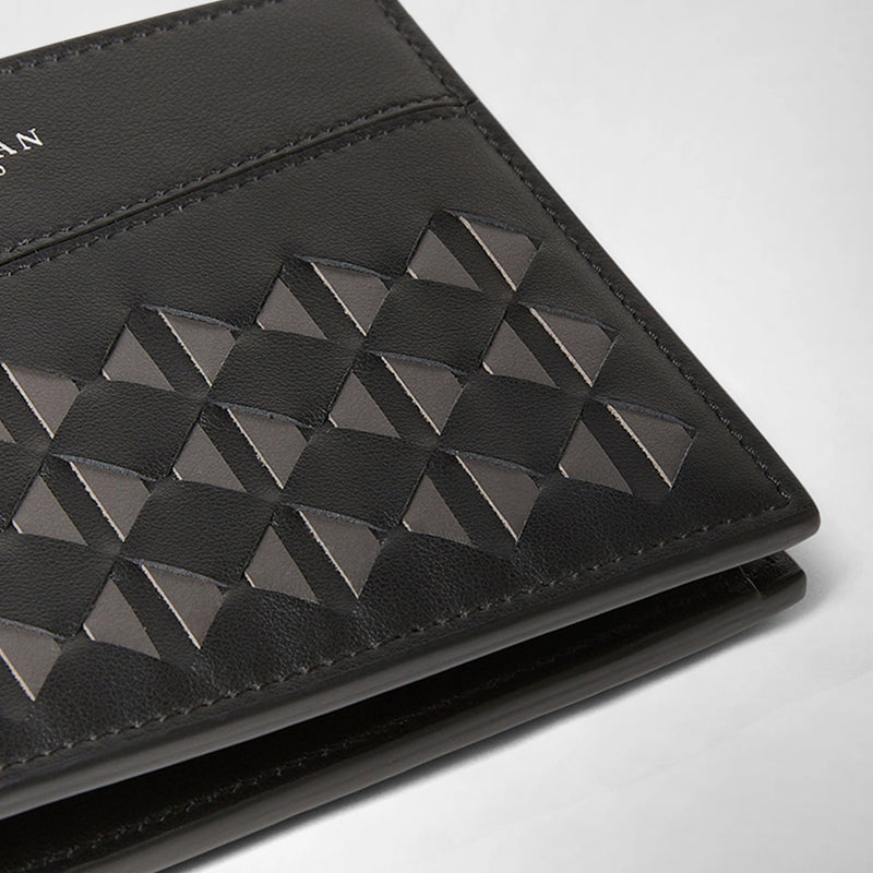 6-card billfold wallet in mosaico - black