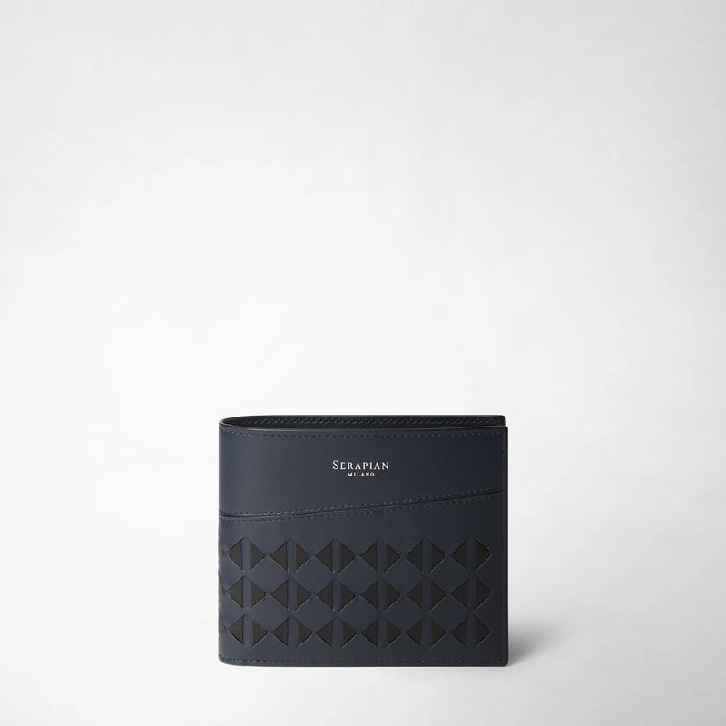 6-card billfold wallet in mosaico - navy blue