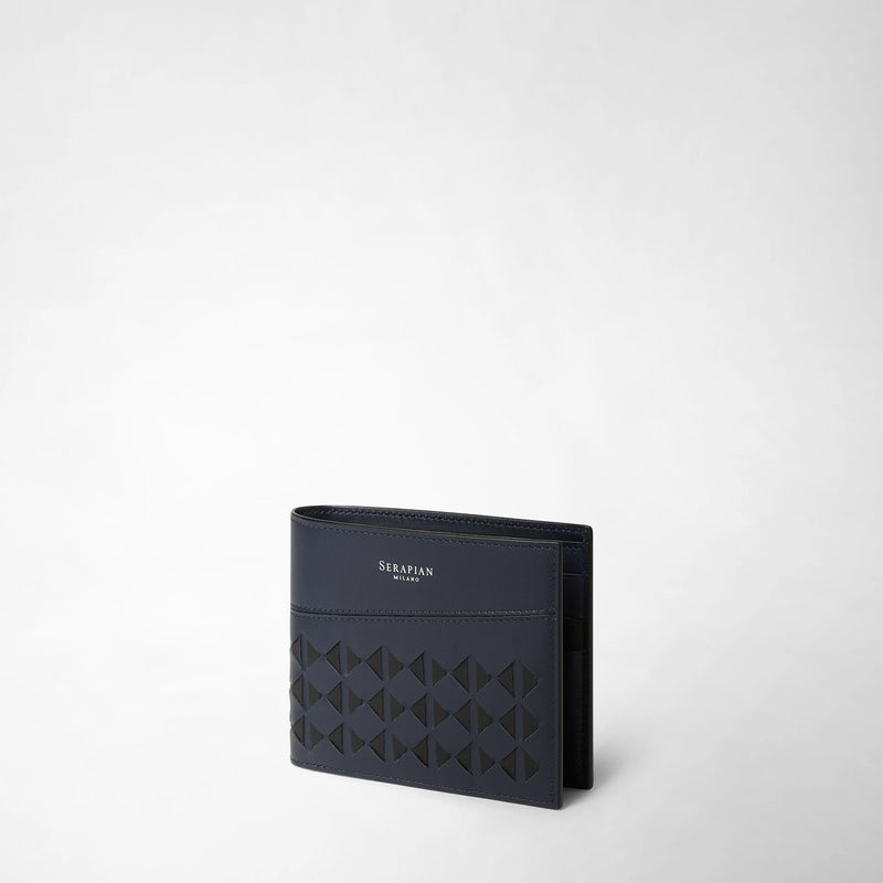 6-card billfold wallet in mosaico - navy blue