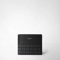 Mens bifold leather wallet in Mosaico navy blue
