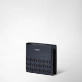 Mens bifold leather wallet in Mosaico navy blue