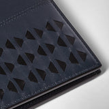 Mens bifold leather wallet in Mosaico navy blue
