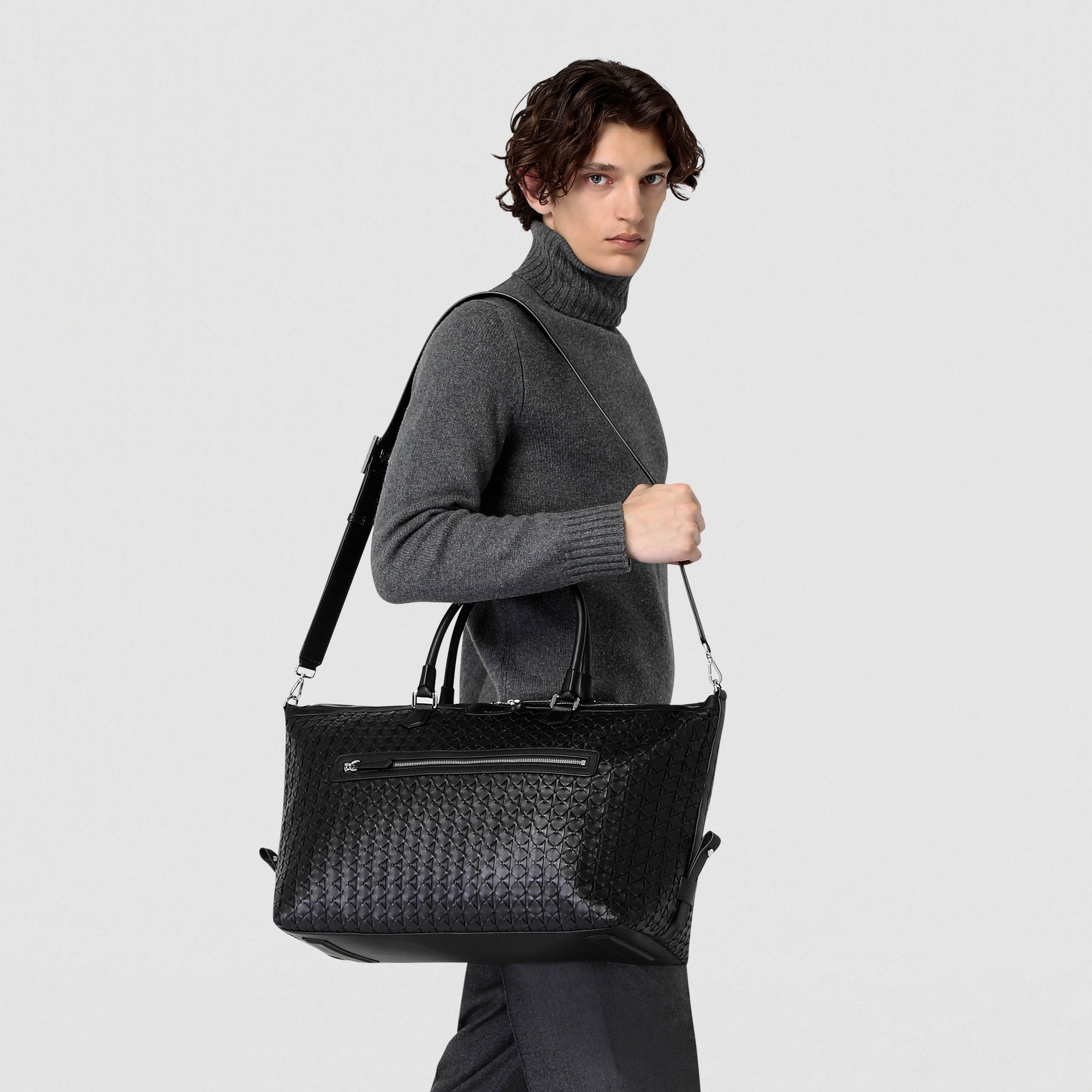 Travel bag in mosaico black – Serapian Boutique Online