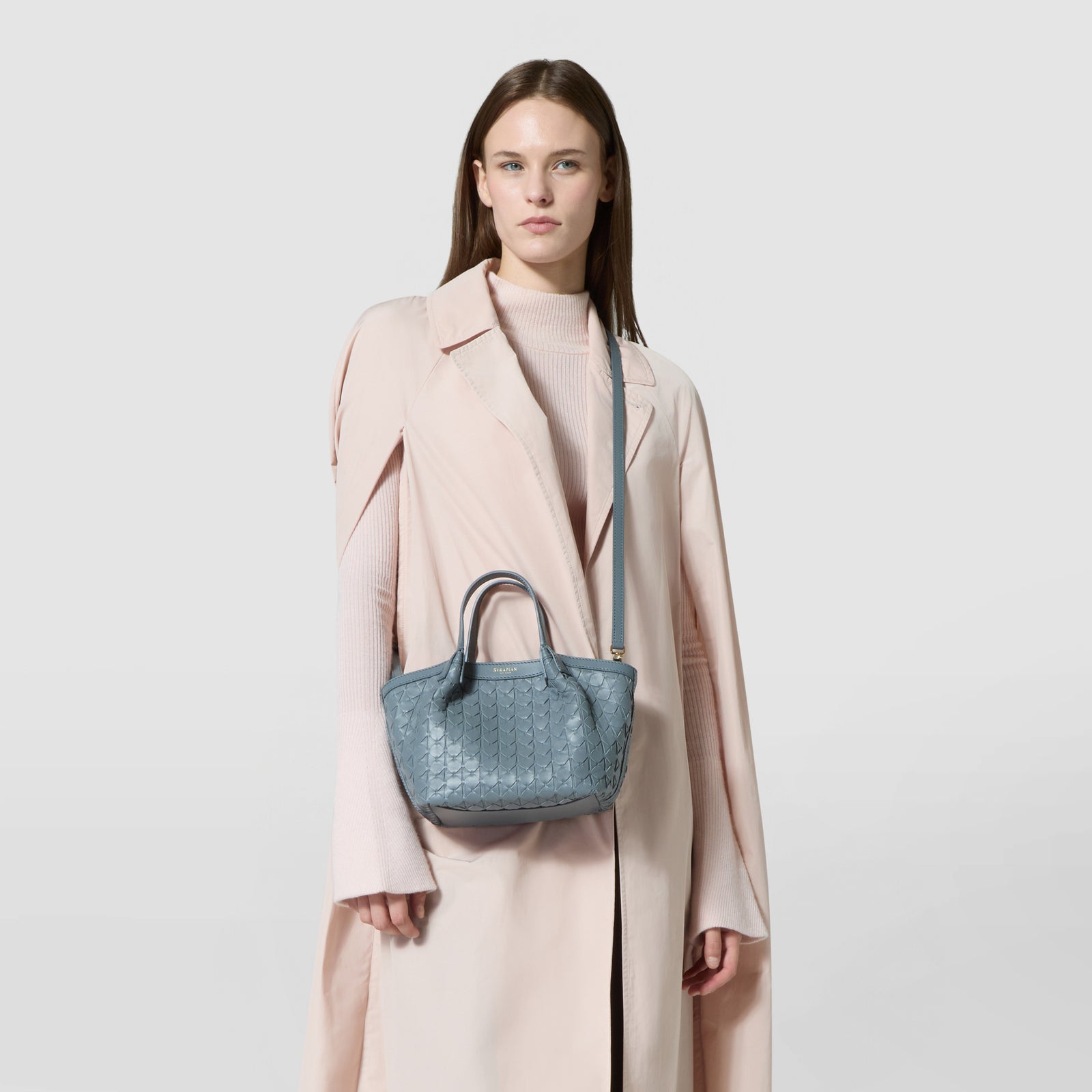 Leather Mosaico mini bag storm Leather Mosaico mini bag storm