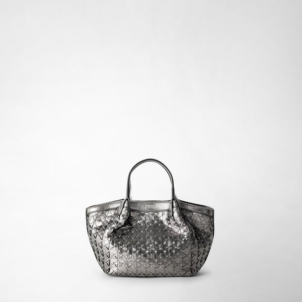 Borsa secret mini in mosaico - ruthenium