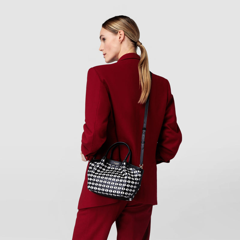 Mini secret bag in mosaico - black/off-white