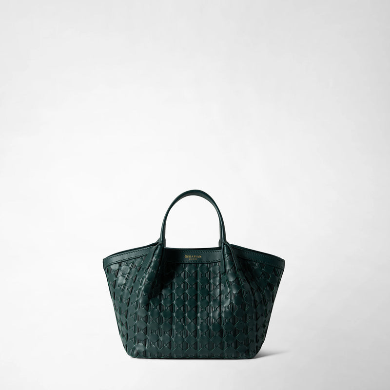 Mini Secret Bag in Forest Green Ribbon Mosaico