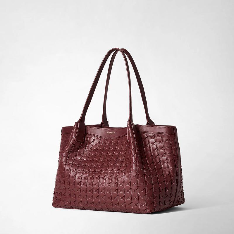 Small secret tote bag in mosaico - rosewood