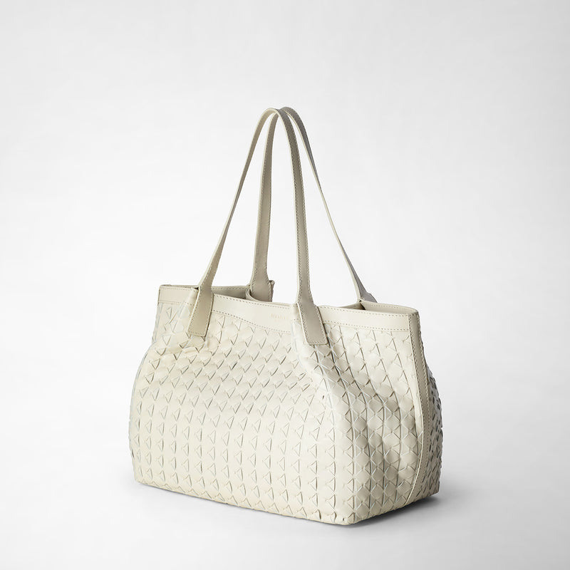 Serapian Secret small woven leather tote - Women - Off-white Tote Bags