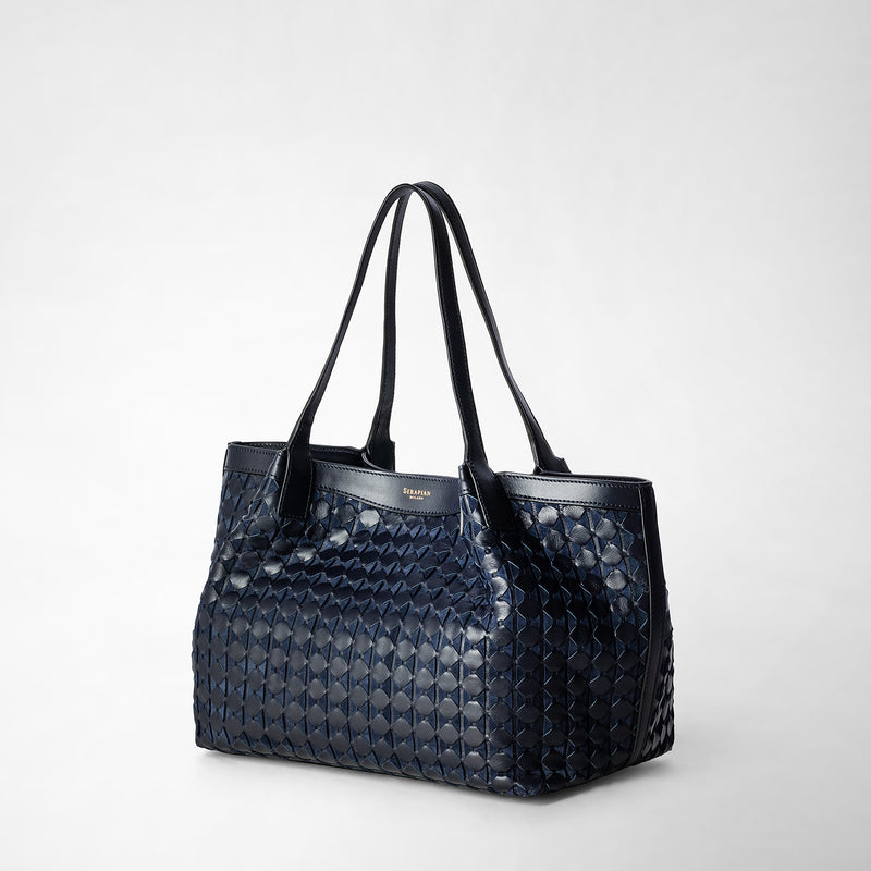 Mosaico製スモールsecretトートバッグ - midnight blue