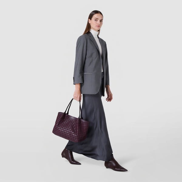 Small secret tote bag in mosaico - dark plum