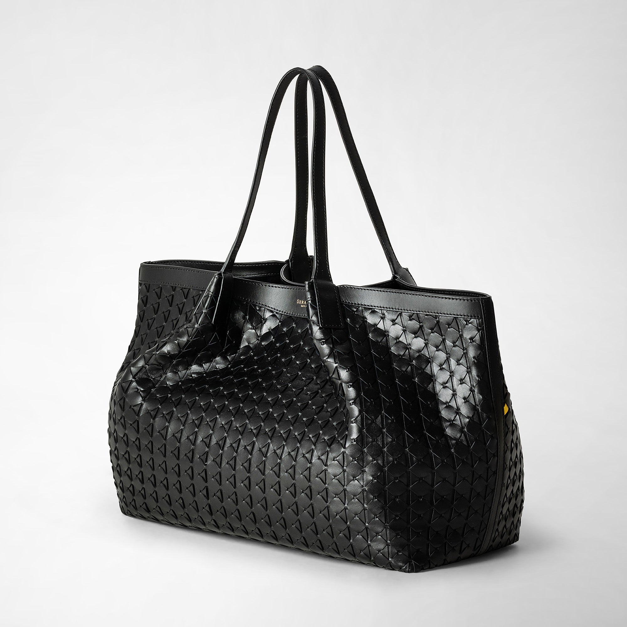 Secret Tote Bag in Mosaico Nappa, Black