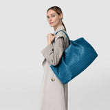 Secret tote bag in mosaico - blue jeans