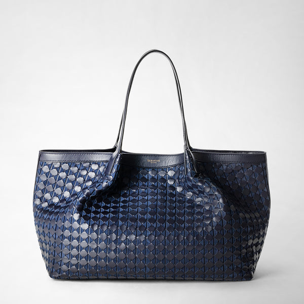 Tote bag secret in mosaico - midnight blue