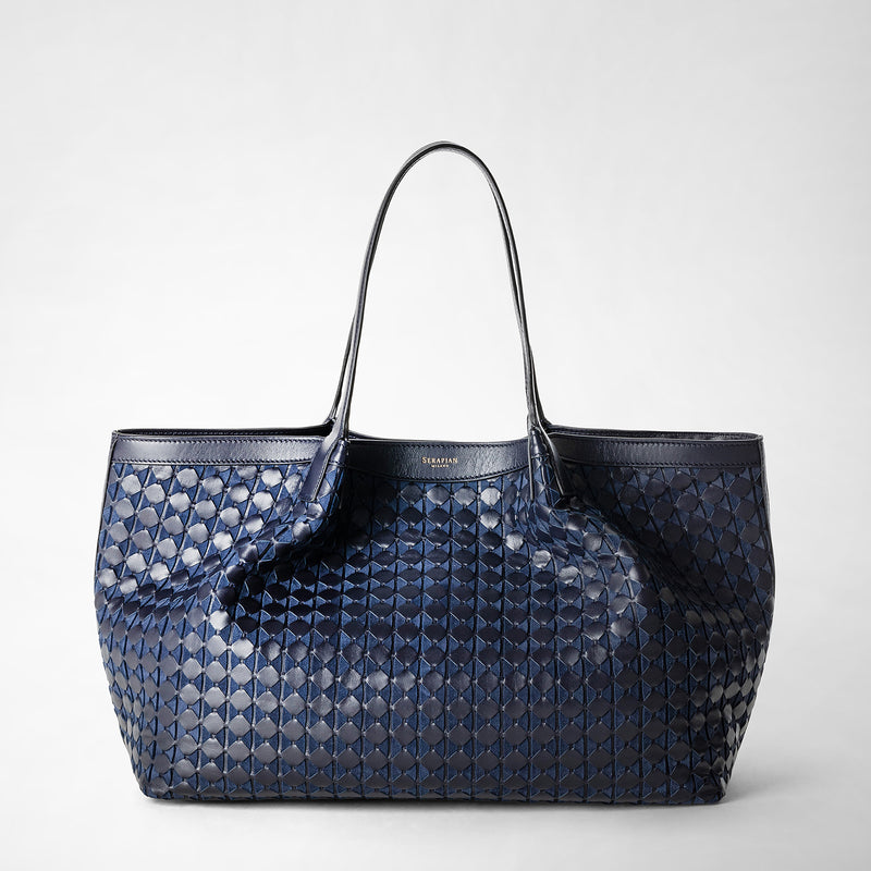 Secret tote bag in mosaico - midnight blue