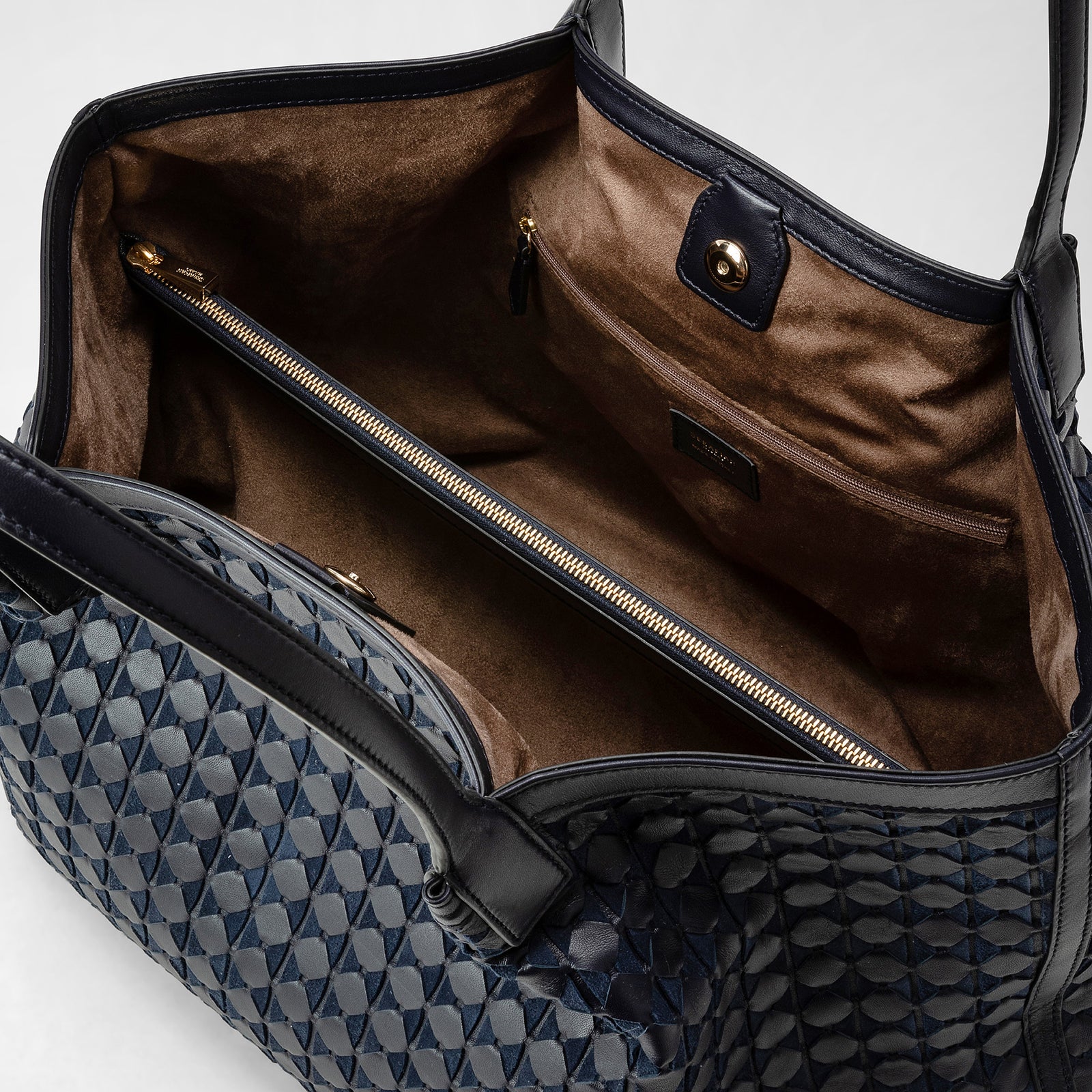Secret Tote Bag in Mosaico Nappa Midnight Blue