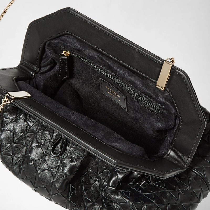 Secret clutch bag in mosaico - black